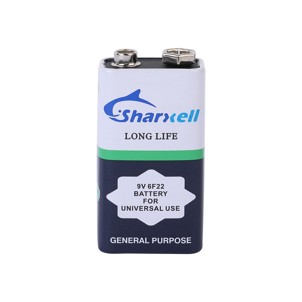 Sharxell 6F22 9V heavy duty zinc carbon battery cell view