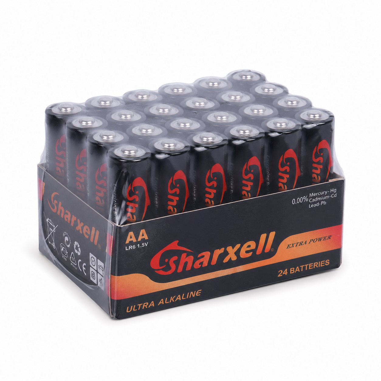 Sharxell LR6 AA alkaline 24 pcs display box packaging alternate view