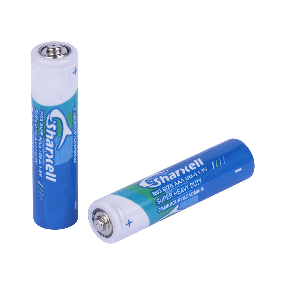 Sharxell R03P AAA heavy duty zinc carbon battery cell view