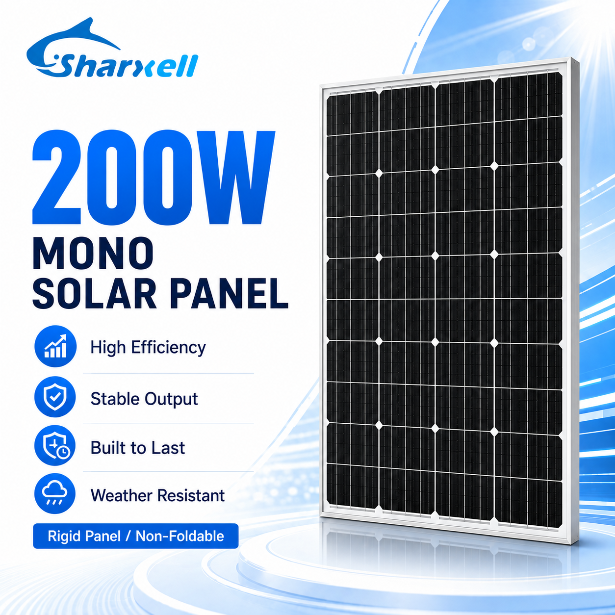 Sharxell 200W monocrystalline solar panel
