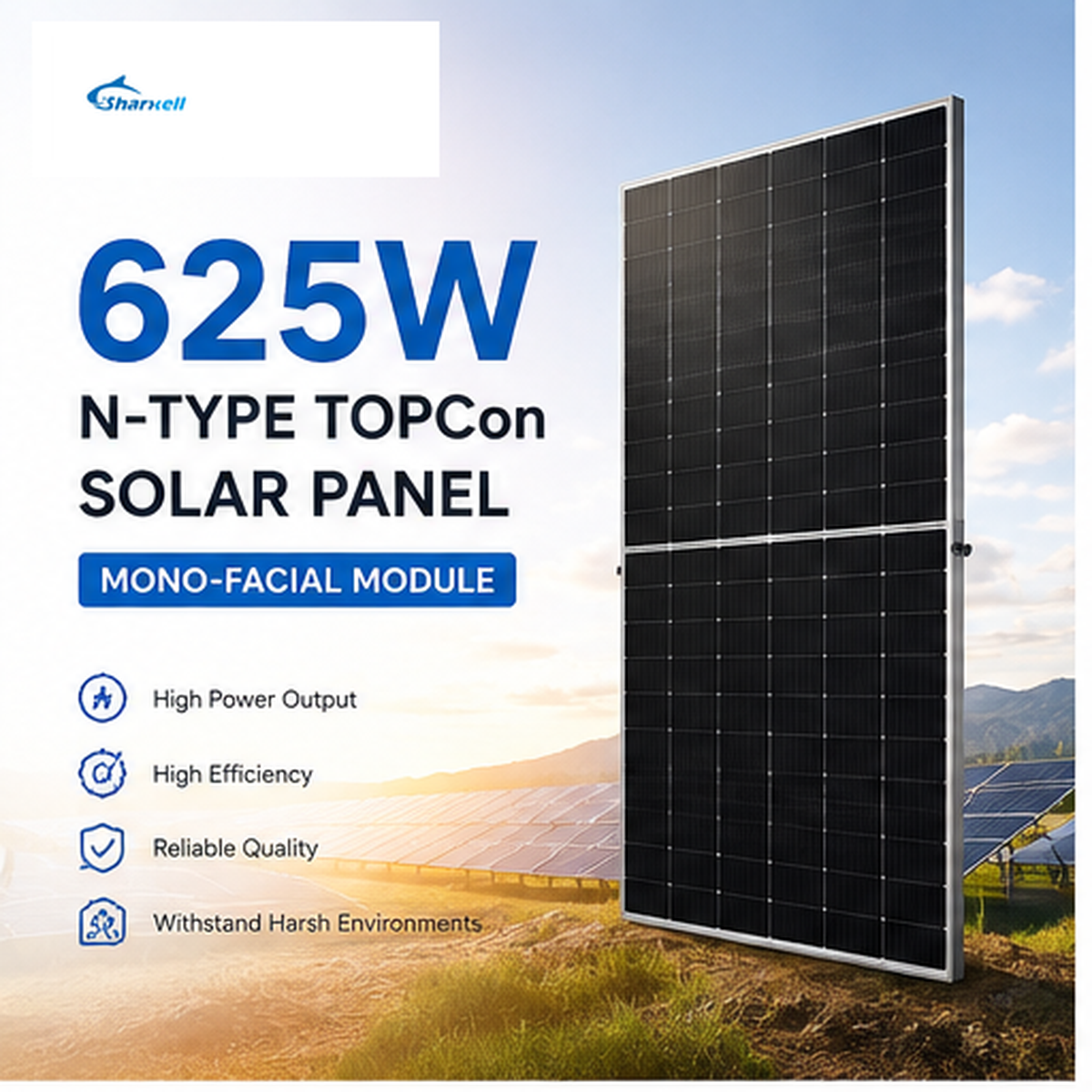 Sharxell 625W solar panel