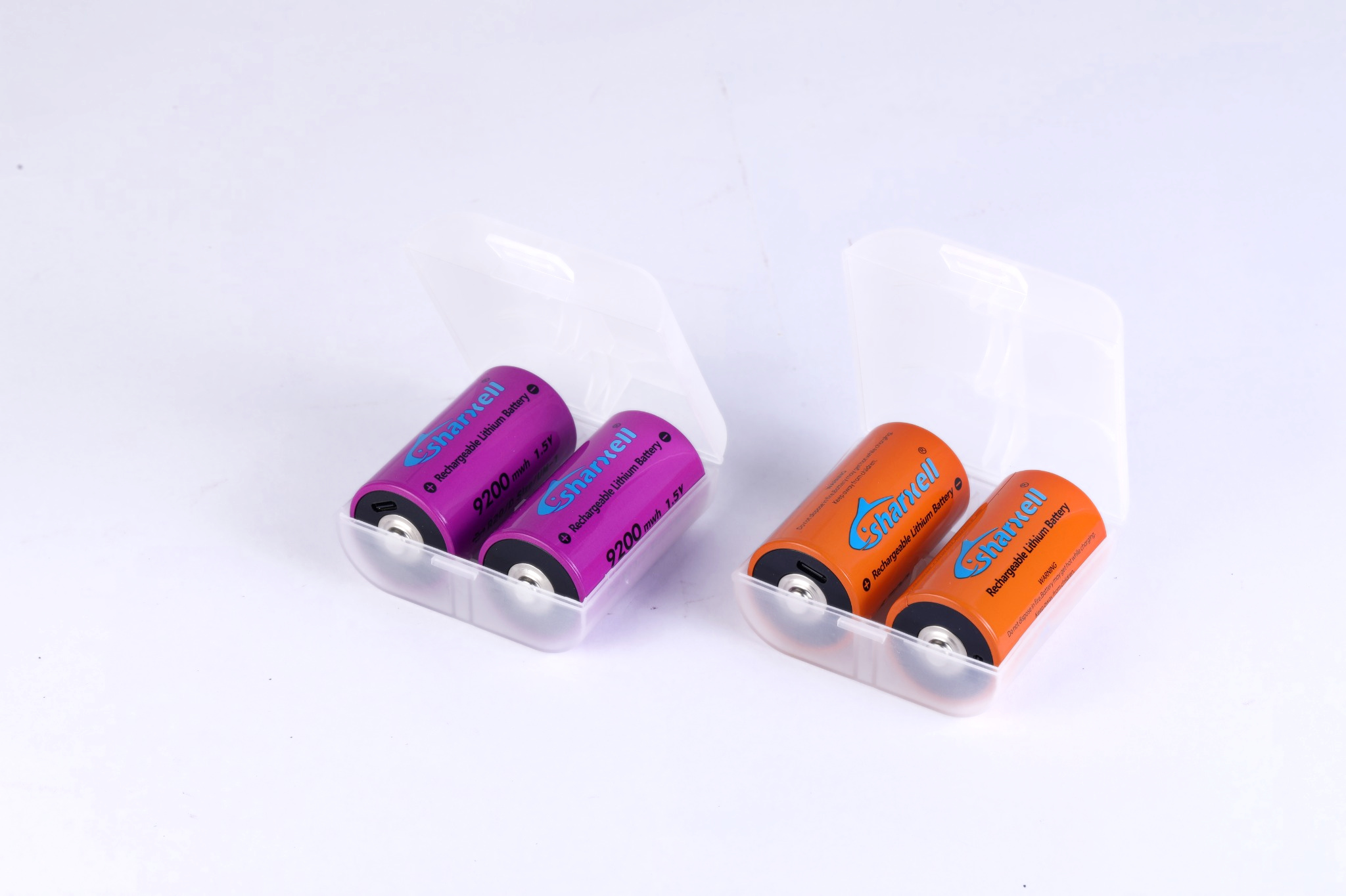 Orange and purple Sharxell D plastic box packaging