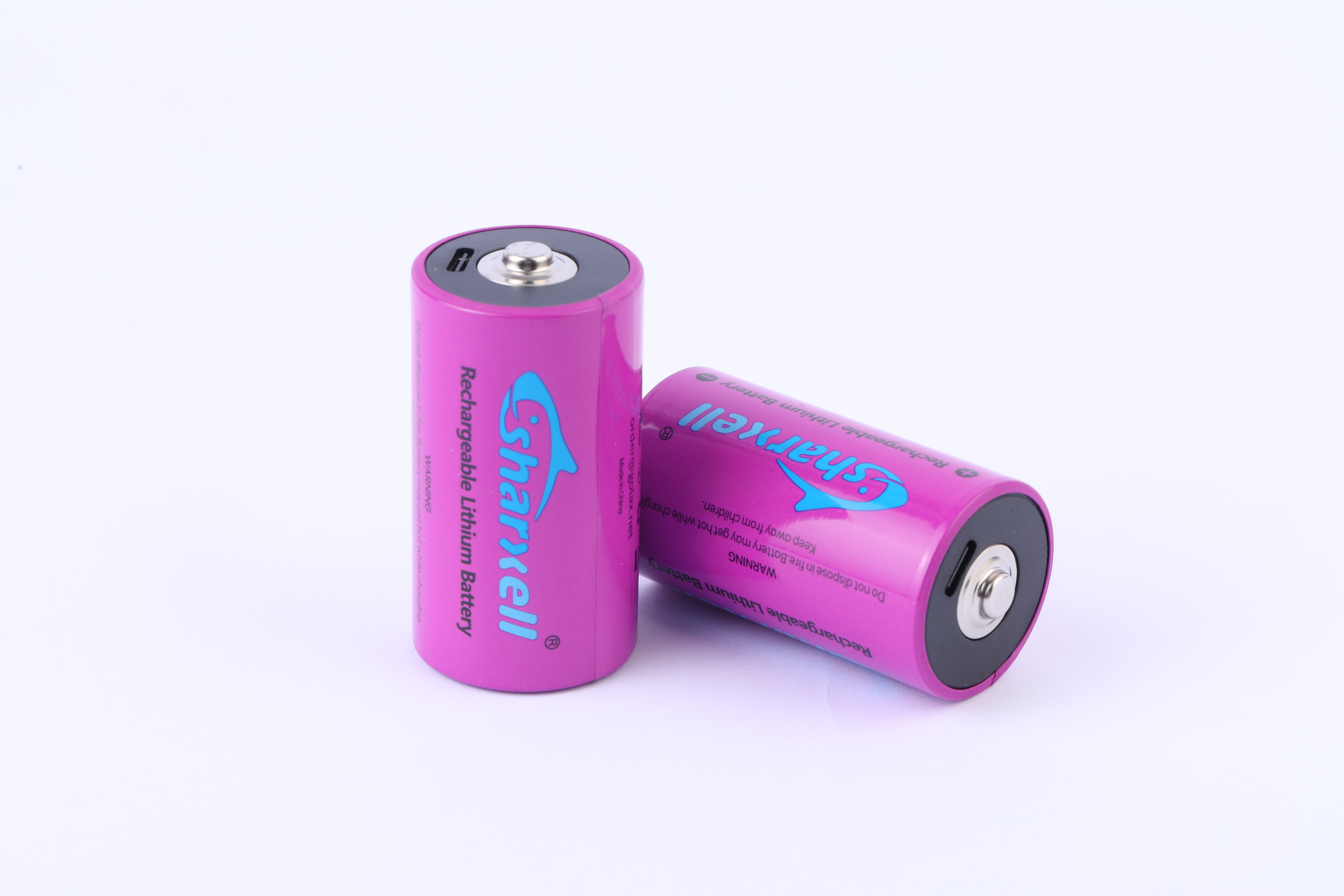 Purple Sharxell D 1.5V 9200mWh USB-C rechargeable lithium battery